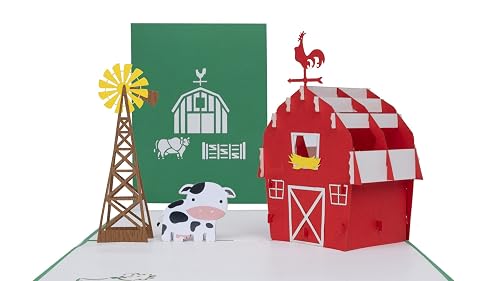 iGifts And Cards Cow Barn 3D Pop Up Greeting Card