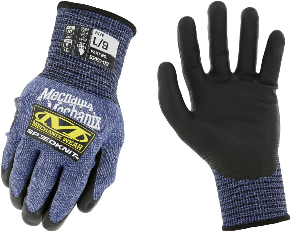 Mechanix Wear SpeedKnit™ S2EC03 Gloves (Large, Blue)