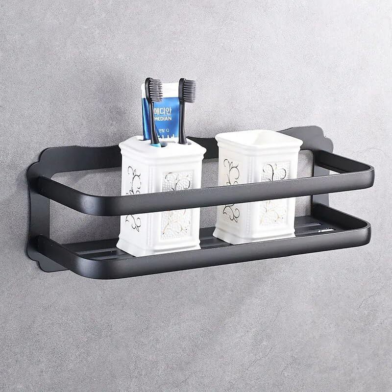 Shower Caddy Black Aluminium Bathroom Shelf Shower Basket Bathroom Shampoo Holder Storage Rack Bathroom Accessories Bathroom Organizer Color
