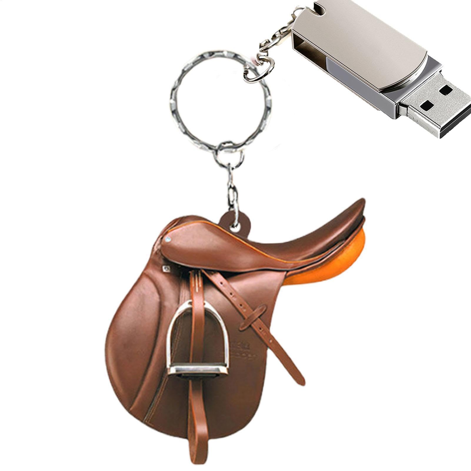Llavero De Silla De Montar: Elegante Colgante De Llave De Caballo, Diseño De Silla De Montar Plana Elegante, Occidental + Duradero, Material Resistente De Aleación Certificado, para ESP