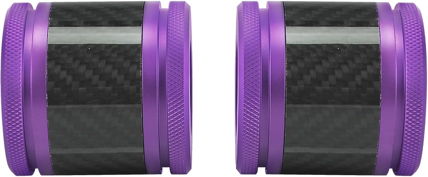 Crash Bar Sliders End Caps CNC Carbon Fiber Inlay Decorative Sliders Fits for 1.25" Front Engine Guard Rear Saddlebag Guard CNC 60mm (Purple)