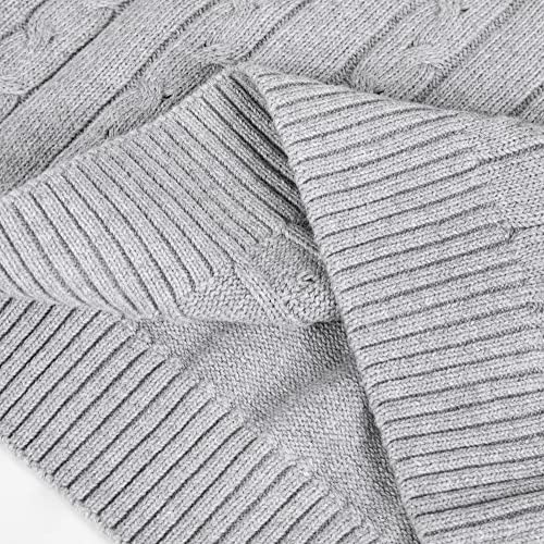 Amazon Essentials 1/4 Zip Sweater Casual Cable Knit Long Sleeve Pullover Sweater For Boys Gray 10-12Y #TOP5