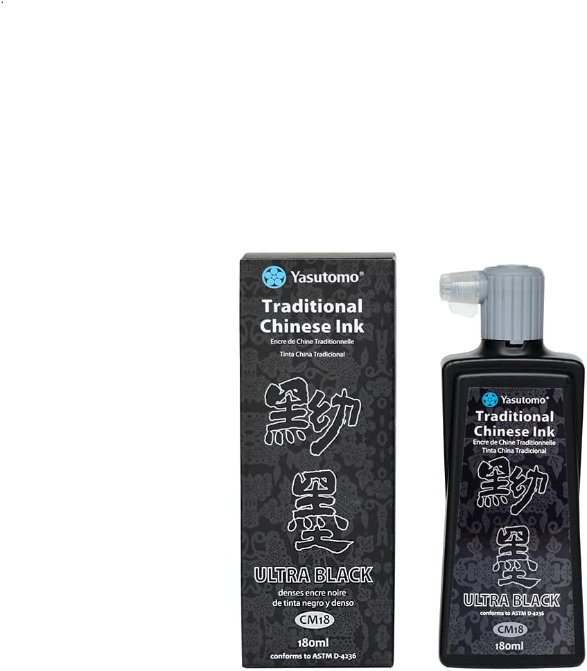 Yasutomo Chinese Water Resistant Ink, 180ml, Black (CM18)
