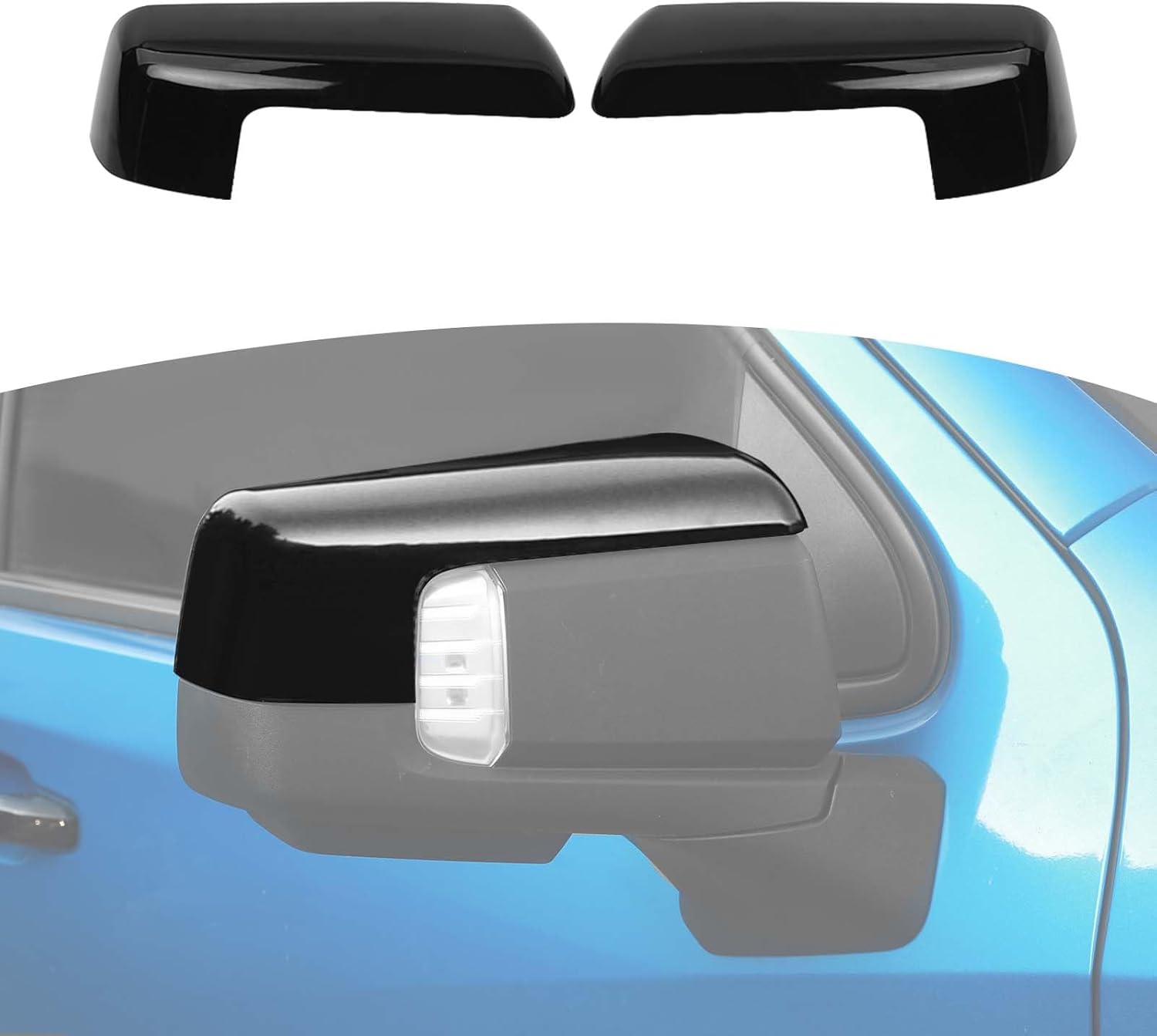 for Silverado Side Mirror Cover Cap Trim Black Fit for Chevy Silverado/GMC Sierra 2019-2025 Black Exterior Accessories 2pcs