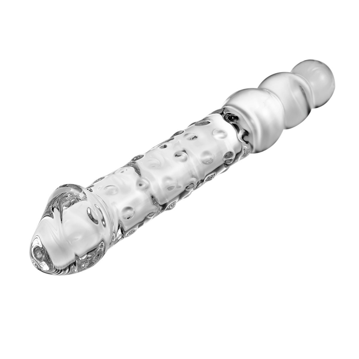 SXOVO Big Glass Dildo Penis Double Headed 30cm G Spot Stimulator Adult Beaded Butt Plug Pene Masturbación Juguetes sexuales Mujeres Hombres Pareja