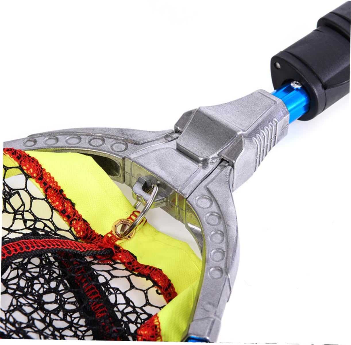 Folding Aluminum Alloy Fishing Net Design Portable and Sturdy Fishing Accessory for Catching Fish and Shrimp Blue