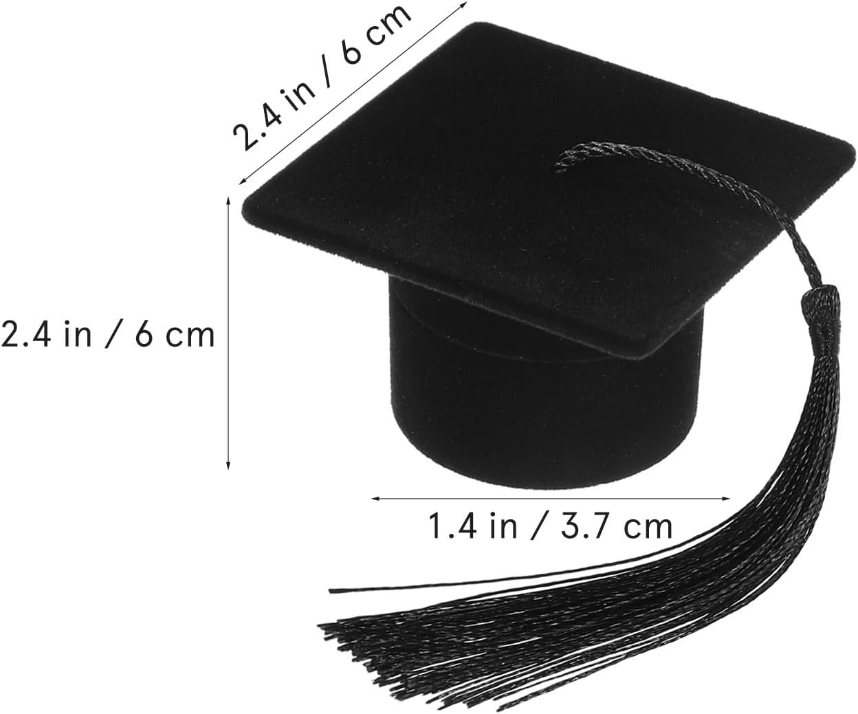 Angoily Graduation Ring Box : Doctor Hat Jewelry Box Creative Organizer Storage Case for Graduation Party Decoration 2.36x2.36x1.45in