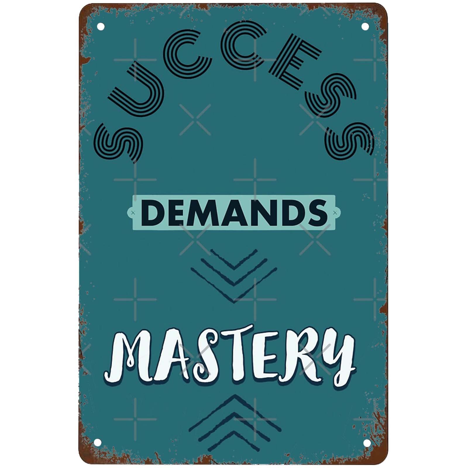 Kwqdozf As Pic Funny Success Demands Mastery Signs Wall Decor Vintage Metal Tin Sign Art P
