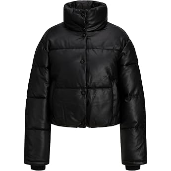 JJXX Damen Jxbreezy Faux Leather Short Jkt Otw Sn Pufferjacke 1er Pack