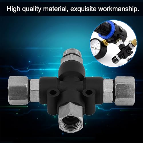 Miniatura 8 de Compresor de aerógrafo a adaptador de manguera de aerógrafo Conector divisor de 18 pulgadas BSP de 3 vías