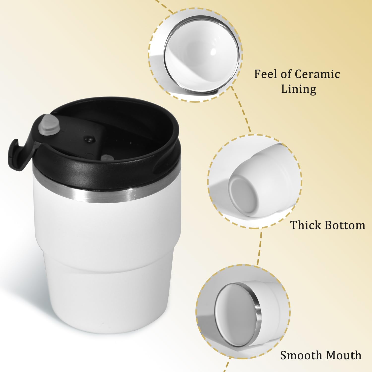 6oz Espresso Cups, Insulated Espresso Cups Set of 2, Expresso Shots Cup, Stainless Steel Shot Glasses for Coffee, Portable Espresso Travel Mug for Camping - Image 3