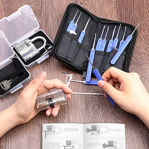 Lock Pick Set, Eventronic 26-Piece Lock Picking Tools with 2 Clear Practice and Training Locks for Lockpicking, Extractor Tool for Beginner and Pro Locksmiths