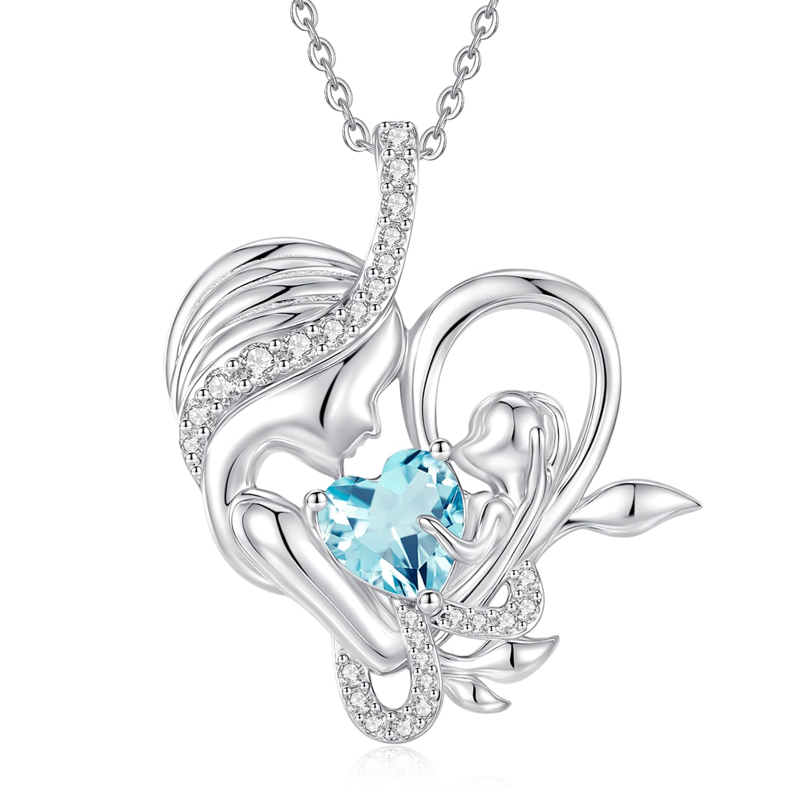 FANCIME Mother & Child Heart Necklace