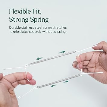 Invisible Plate Hangers for wall | Decorative Dish Display Holders Hanging Wires Spring Hook Holder Fit to Hang on Wall (White Plate Hanger) (26 - 36 cm)