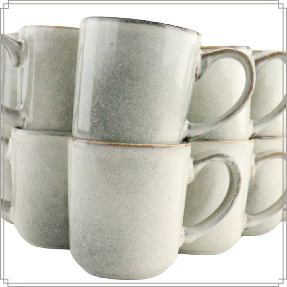 OTIX Kaffeetassen - 12er Set - Espresso - Tassen - 80ml - Tassen - 420ml - Kaffeebeutel - Teetasse - Keramik - BEECH