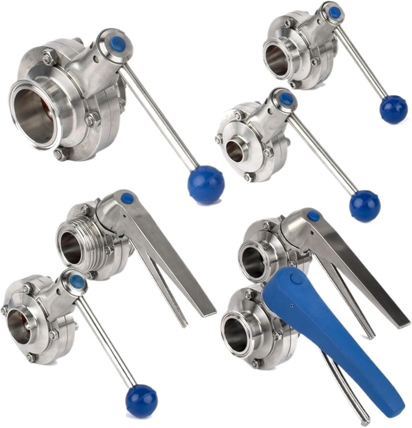 SS304/SS316L Butterfly Valve Union Type butterfly Blue Pull Handle DN10-DN250(SS304,2 in)