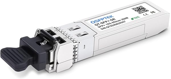 QSFPTEK 10G-SR SFP+ 850nm 300M Module 10GBASE-SR Multimode LC SFP+ Transceiver for Cisco SFP-10G-SR, Ubiquiti UF-MM-10G, Netgear, Mikrotik, D-Link, Supermicro Other Open Switches (850nm, 300M, DDM) - 1