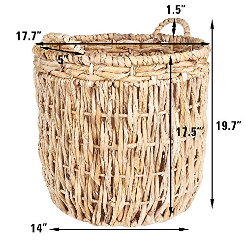 Household Essentials Brown Tall Round Wicker Storage Basket 19'' x 25'' by Household Essentials - Image 2