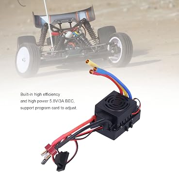 Brushless ESC, Waterproof 60A Electronic Speed Controller for 1/10 RC Cars Built-In BEC for Racing and Off-Road High Performance Easy Setup Reliable