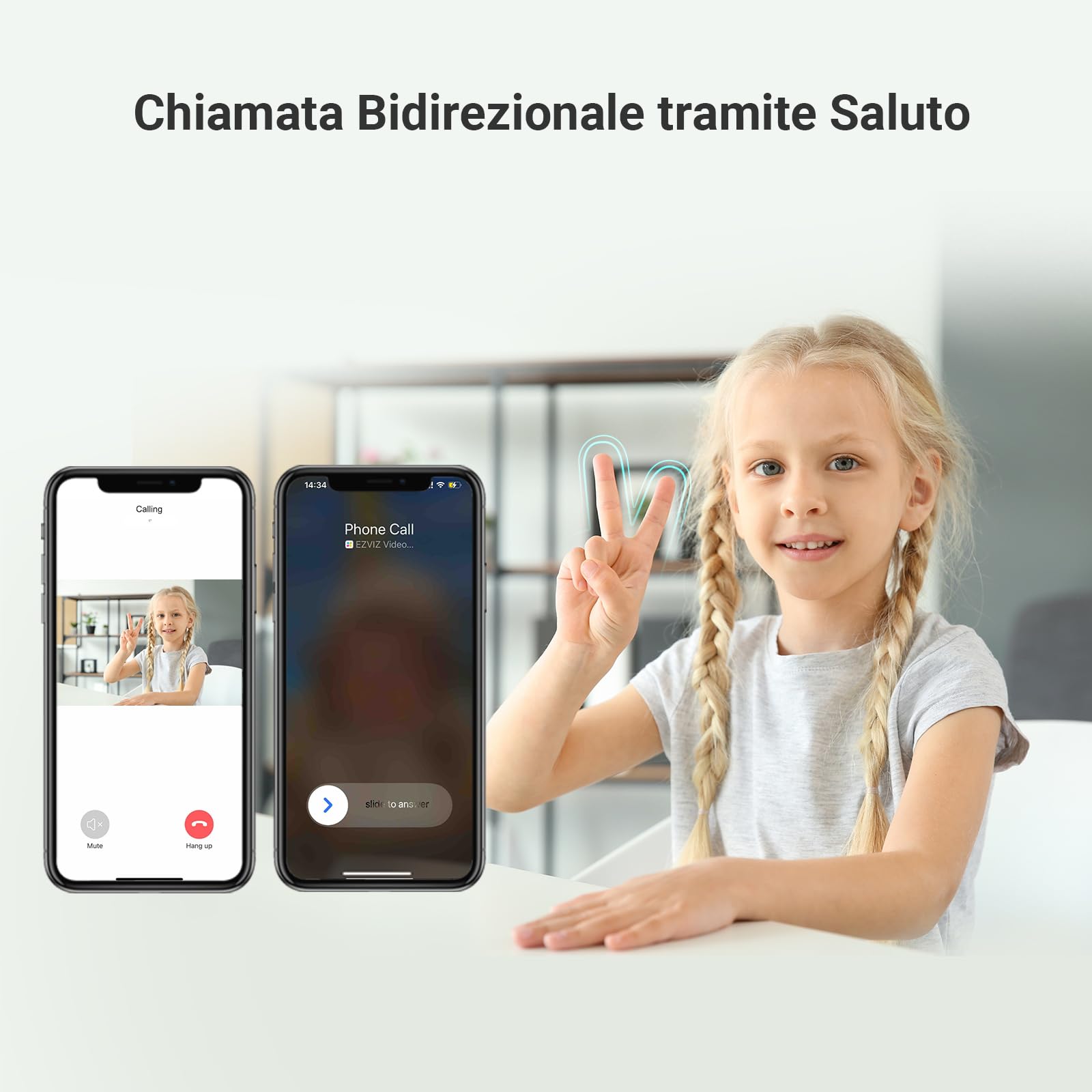 EZVIZ C7 Telecamera Wi-Fi Interno 4MP con Doppia Lente, Videocamera Sorveglianza Interno a 360°, Rilevamento di Persone/Animali, Audio Bidirezionale, Visione Notturna, Modalità Pattugliamento/Privacy