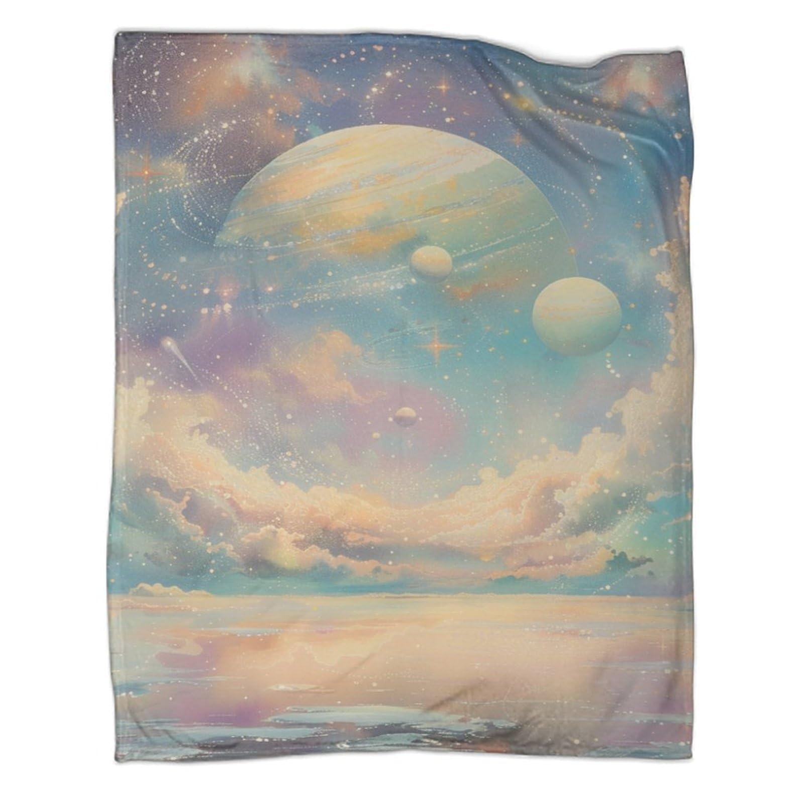 Couverture de voyage Cosmic Planets pour des soirées cocooning et confortables sur le canapé