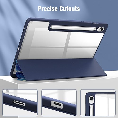 Miniatura 41 de Fintie Funda híbrida delgada para Samsung Galaxy Tab S10 Lite, S10 Fe, S9 FE de 10.9 pulgadas, Tab S9 de 11 pulgadas con soporte para S Pen, a Verde