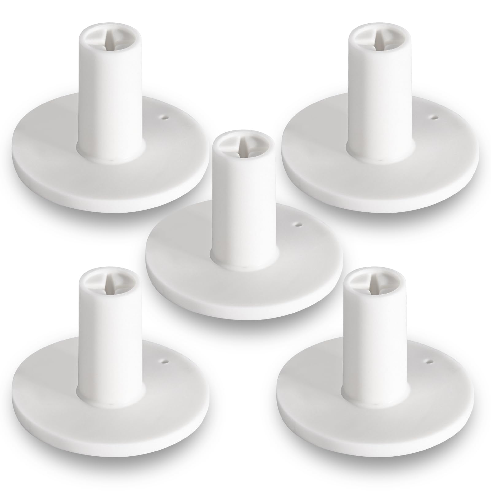 Rubber Golf Tees for Mats Adjustable Height Golf Simulator Tees, Indoor Outdoor Practice, Non-Slip Golf Mat Tees with Holder, Compatible with Driving Range & Golf Simulators (White 5 Pack All 1.5