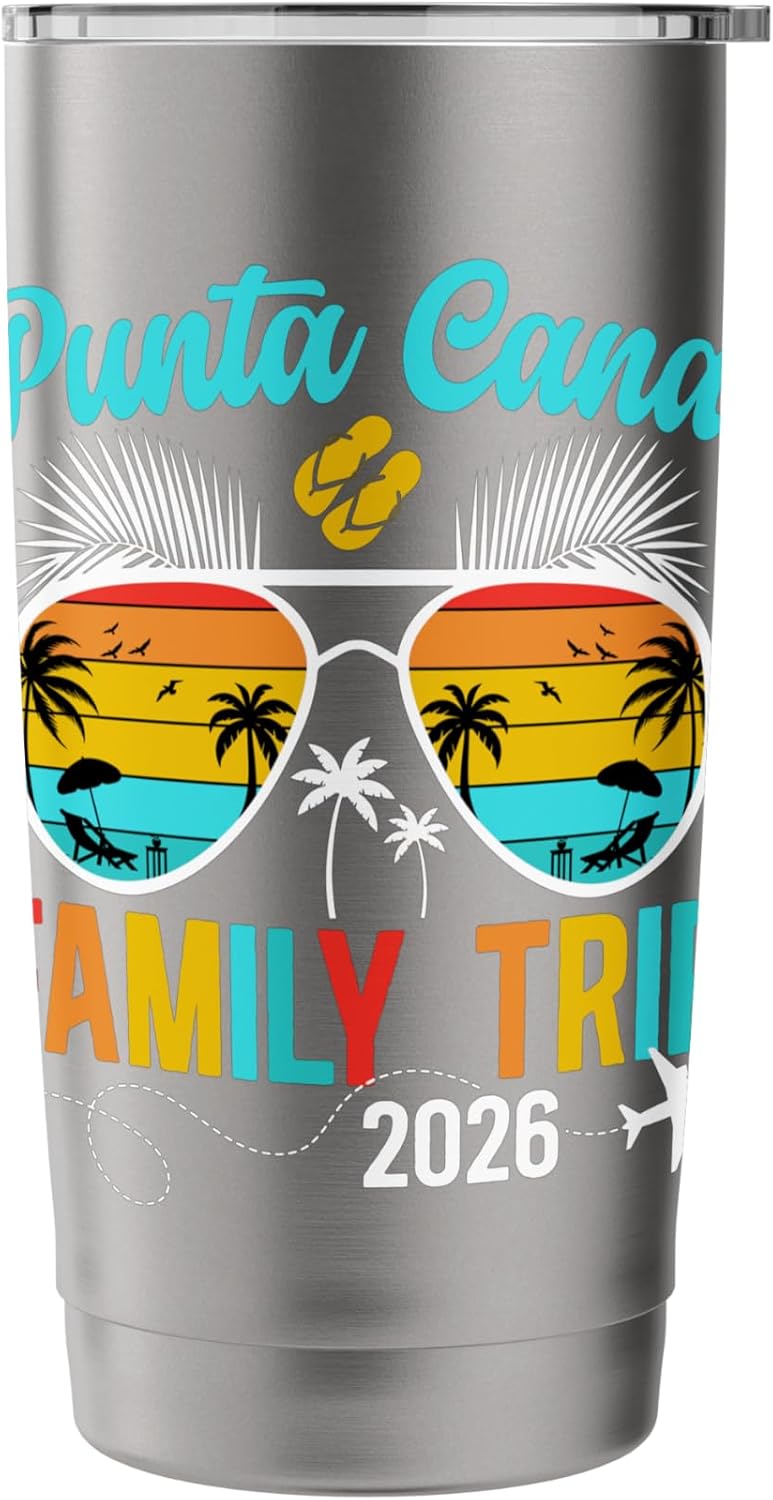 Punta Cana Family Trip 2026 Punta Cana Family Vacation Stainless Steel Insulated Tumbler image 3
