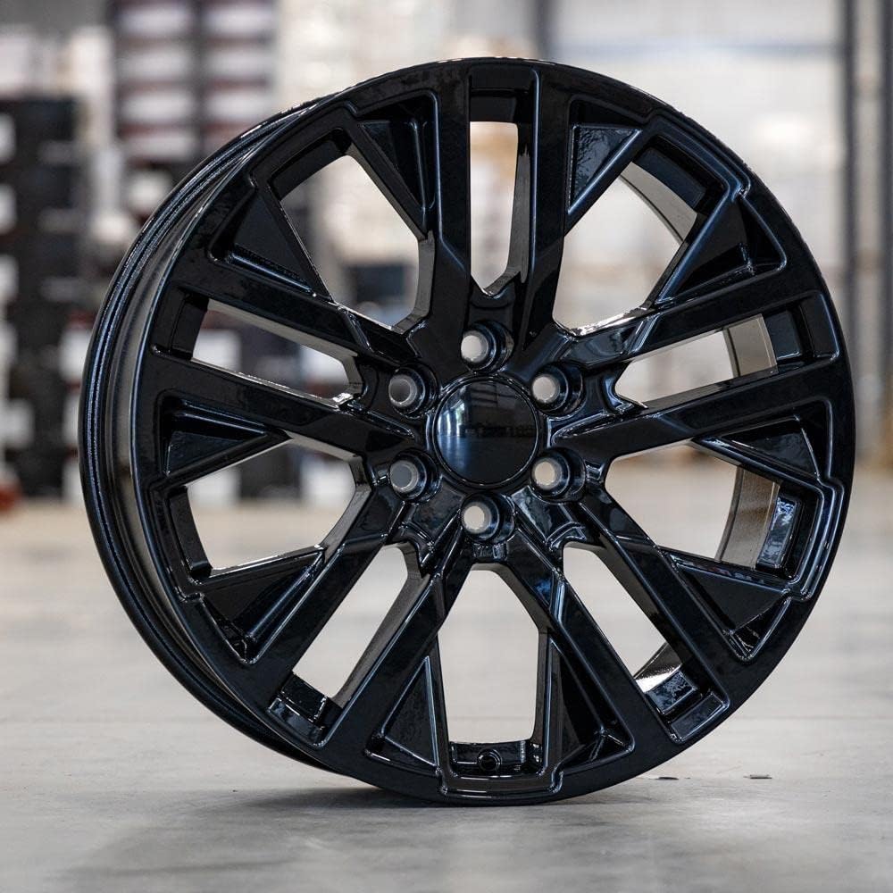 OE Wheels CV38 22 Inch Rim Fits Sierra 1500 Style 6x139.7 22x9 Gloss Black - Hollander 5903 (1)