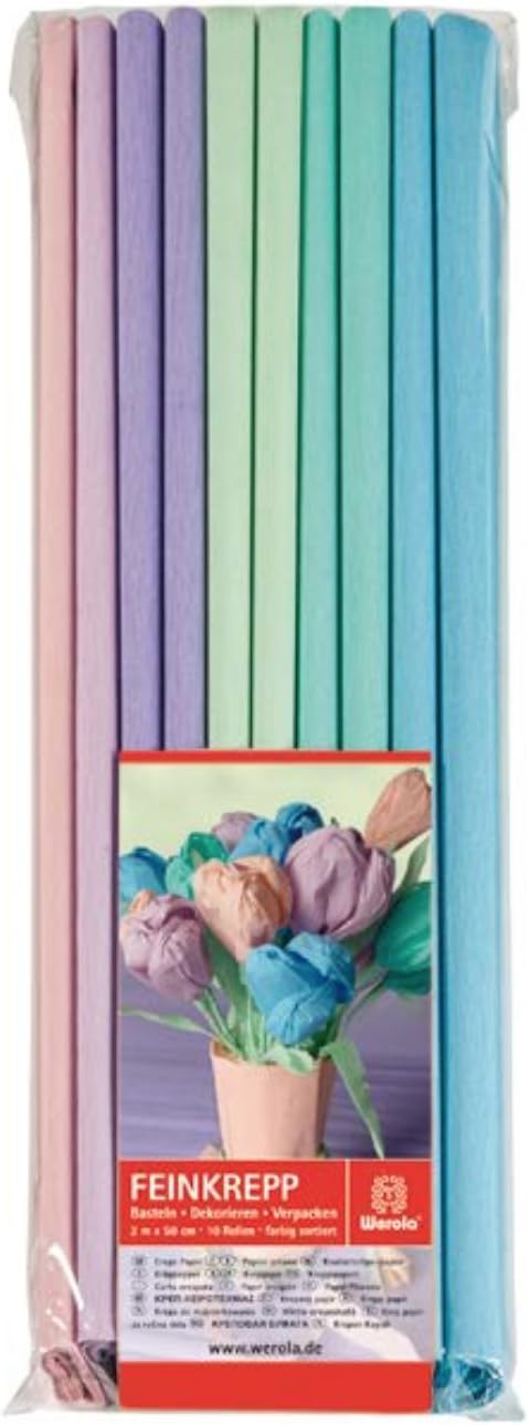 Werola Extra Fine Crepe 10 Assorted Colours Pastels