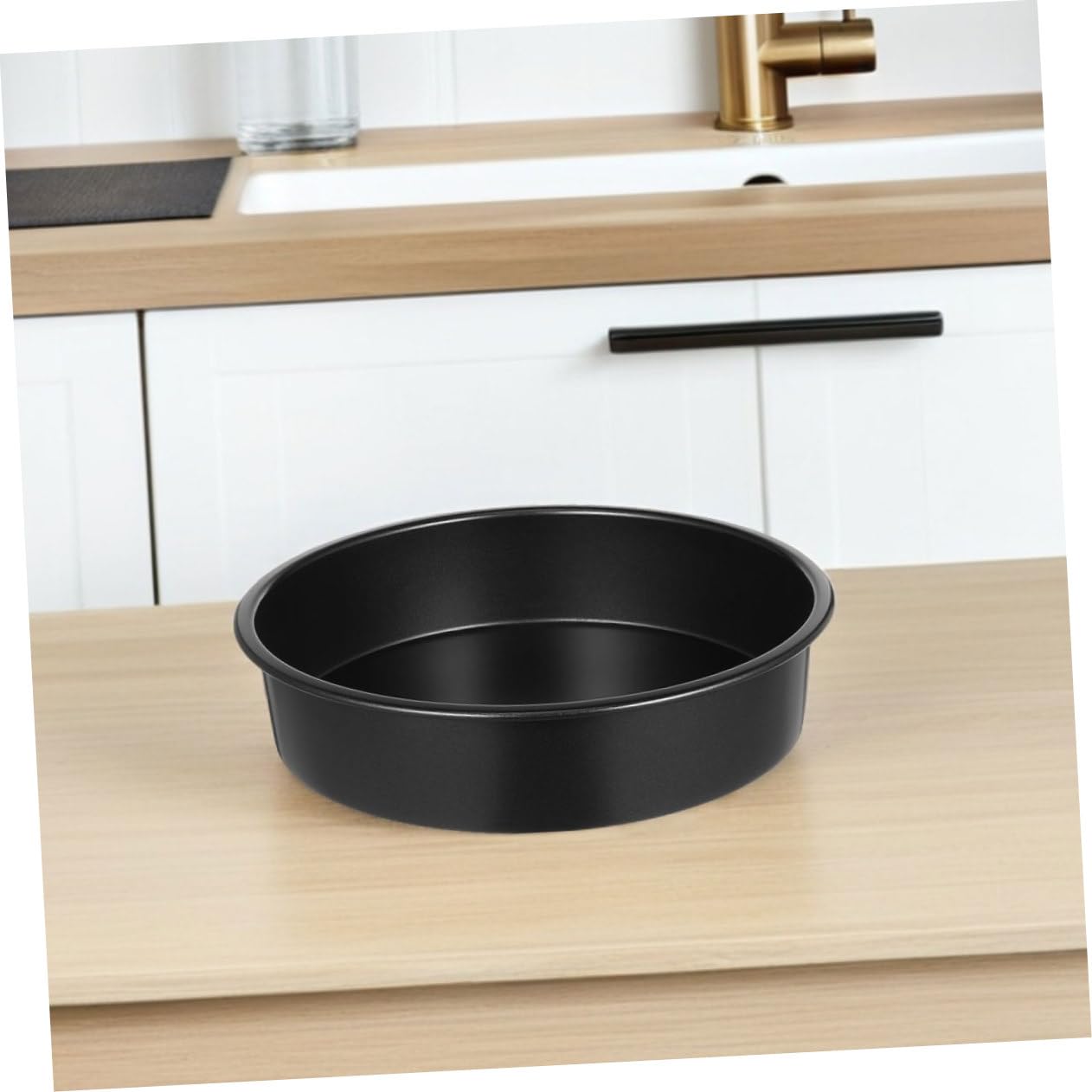 Moules à Gâteau Ronds en Acier au Carbone Noir Lot de 3 Antiadhésifs Bords Arrondis Sécurisés pour Pâtisserie et Desserts Maison au Four