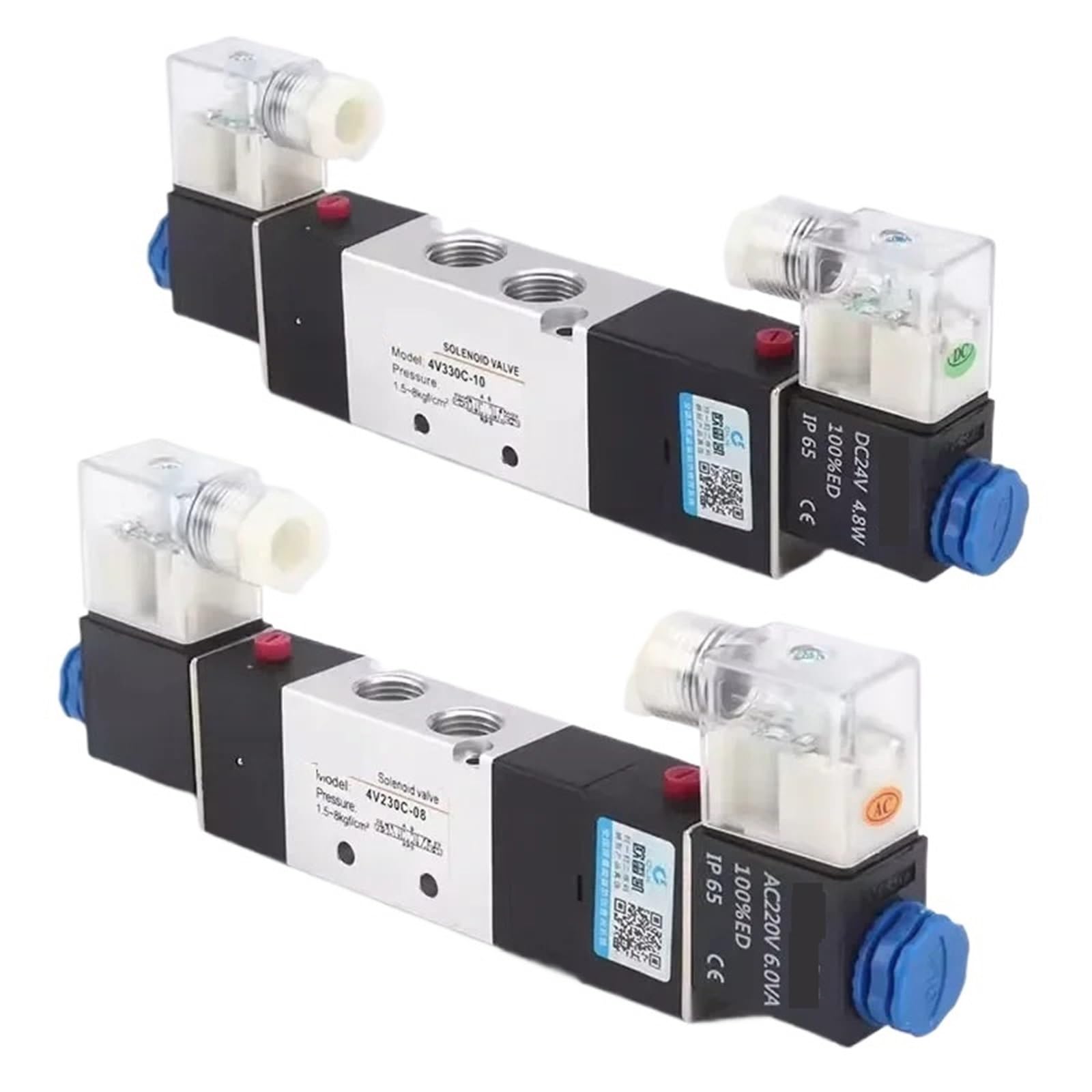 Électrovanne pneumatique 4V330C-10 4V230C-08 distributeur 3 positions 5 voies DC12V