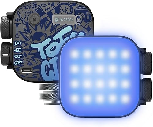 PHOTOOLEX Tofu - Luz de video RGB, luz LED para cámara de 360, iluminación de fotografía portátil a todo color, 2000 mAh CRI recargable 96+21 modos