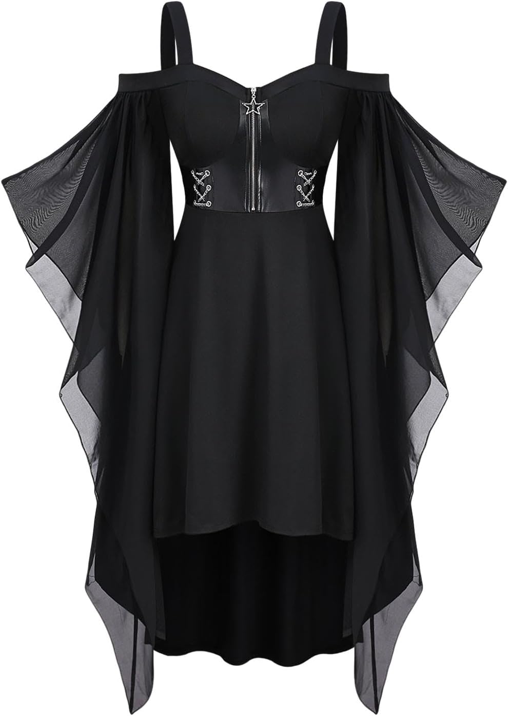 ROSE GAL Womens Plus Size Victorian Gothic Halloween Witch Renaissance Medieval Costume Cold Shoulder Dress