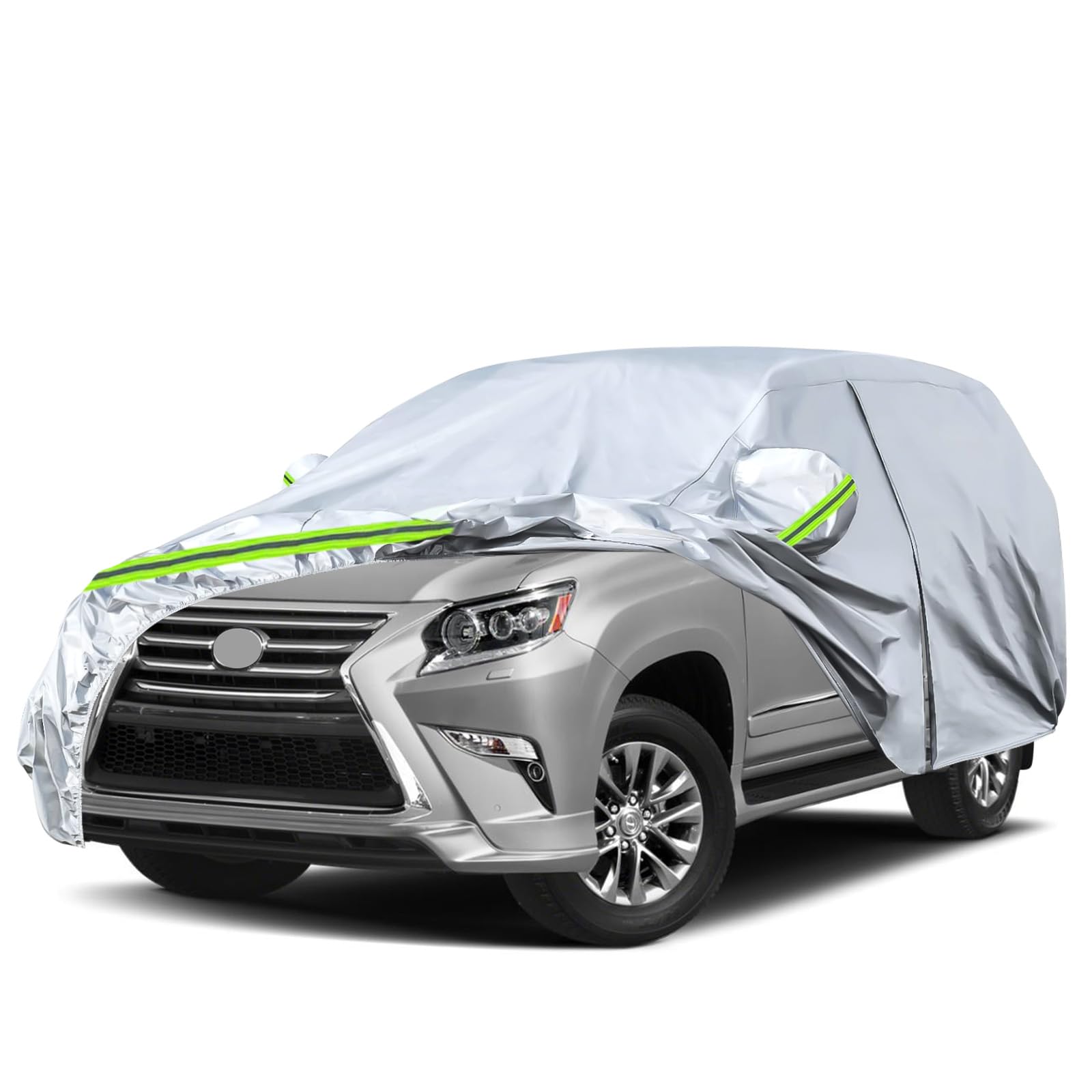 6 Layers Waterproof Car Covers Replace for 2003-2026 Lexus GX 460 470 | All Weather Car Cover with Cotton Liner, Zipper Door, Windproof Bands for Snow Rain Dust Protection