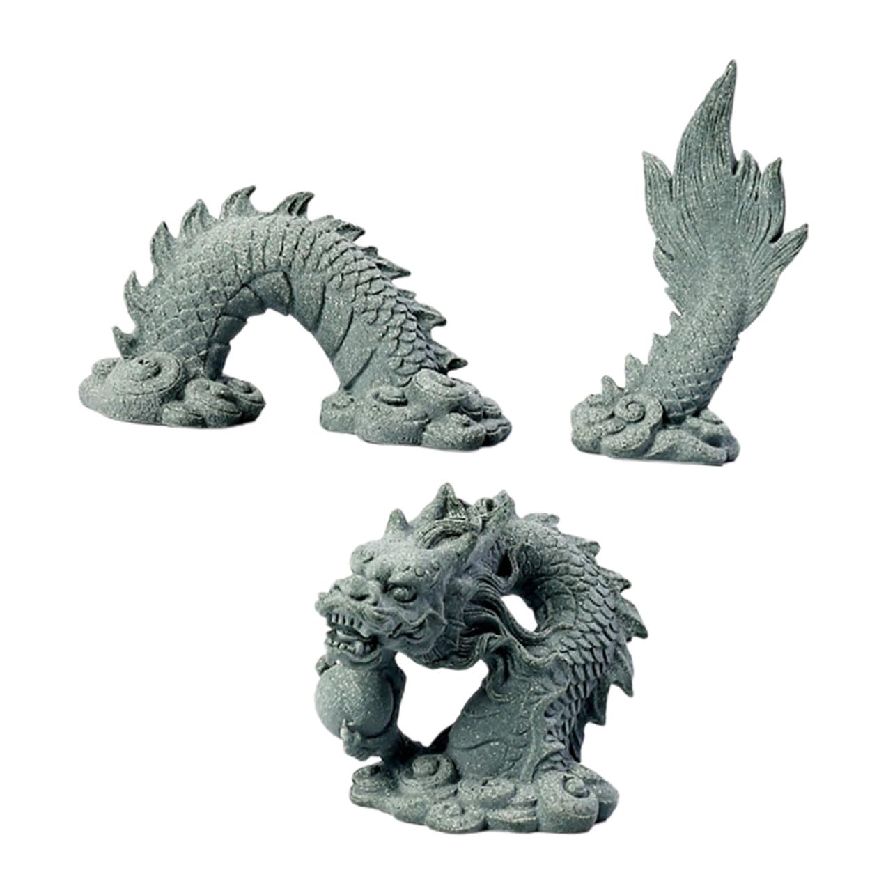 Mini Dragon Statue Resin Decor for Micro Landscape, Garden Bonsai Ornament