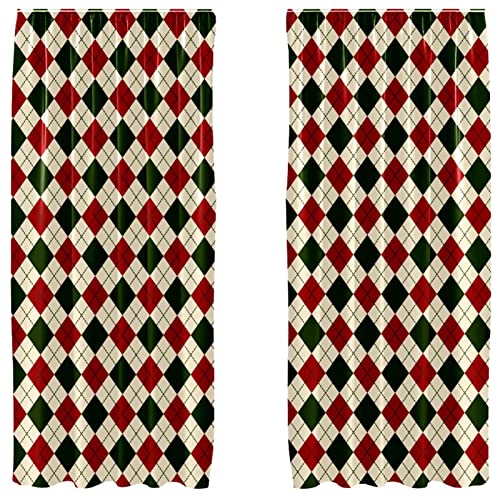 Cortinas opacas navideñas de 55x84 pulgadas en microfibra suave para dormitorio 2