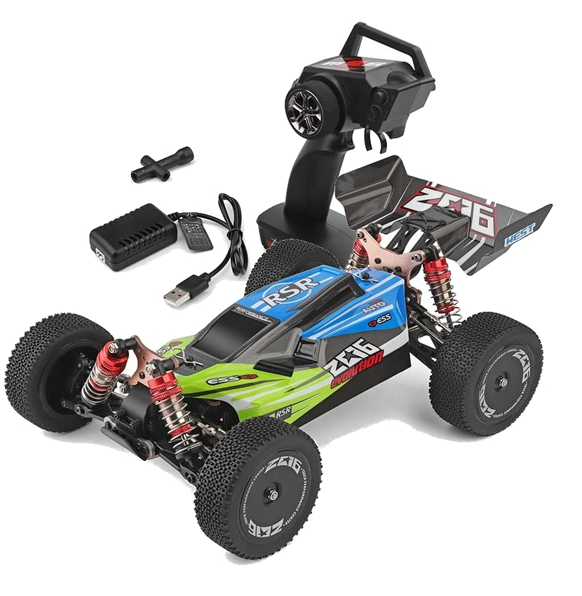 Rubber to Road RC, Wltoys 144001 Buggy Fast RC Cars for Adults Kids 40mph Top Speed | 4WD, Oil Fille