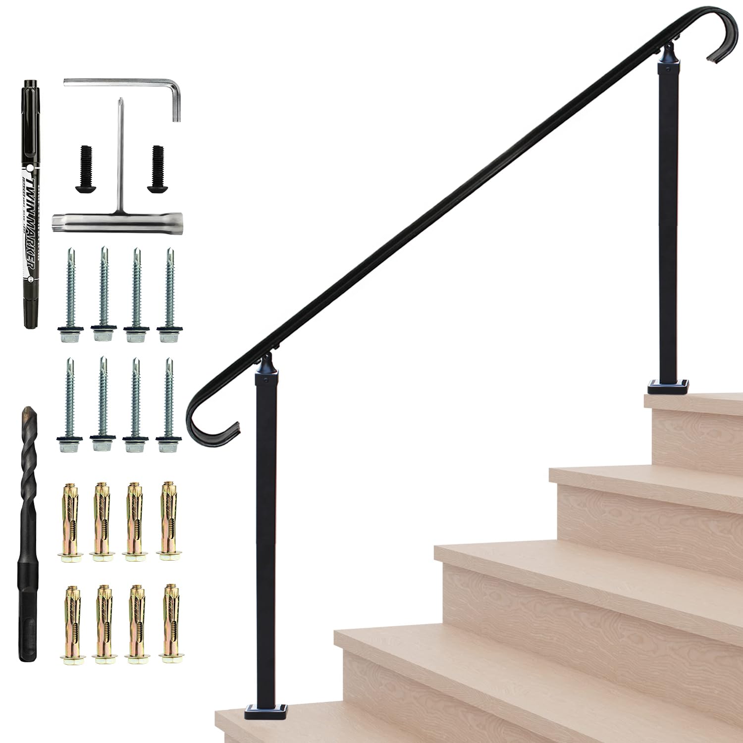 Snapklik.com : Belinova 5 Steps Handrails For Outdoor StepsSafety ...