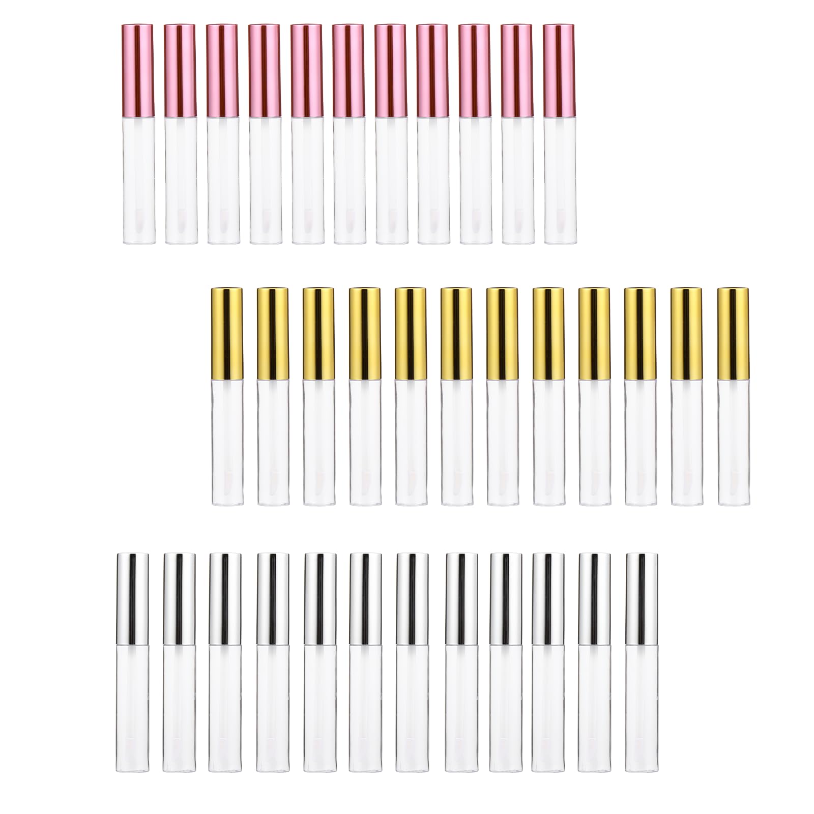 PACKOVE Tubo de Brillo Labial Vacío de 10ml 36 Piezas, Plástico Portátil y Recargable Adecuado para Principiantes Que Aman la Belleza y Creaciones Artísticas