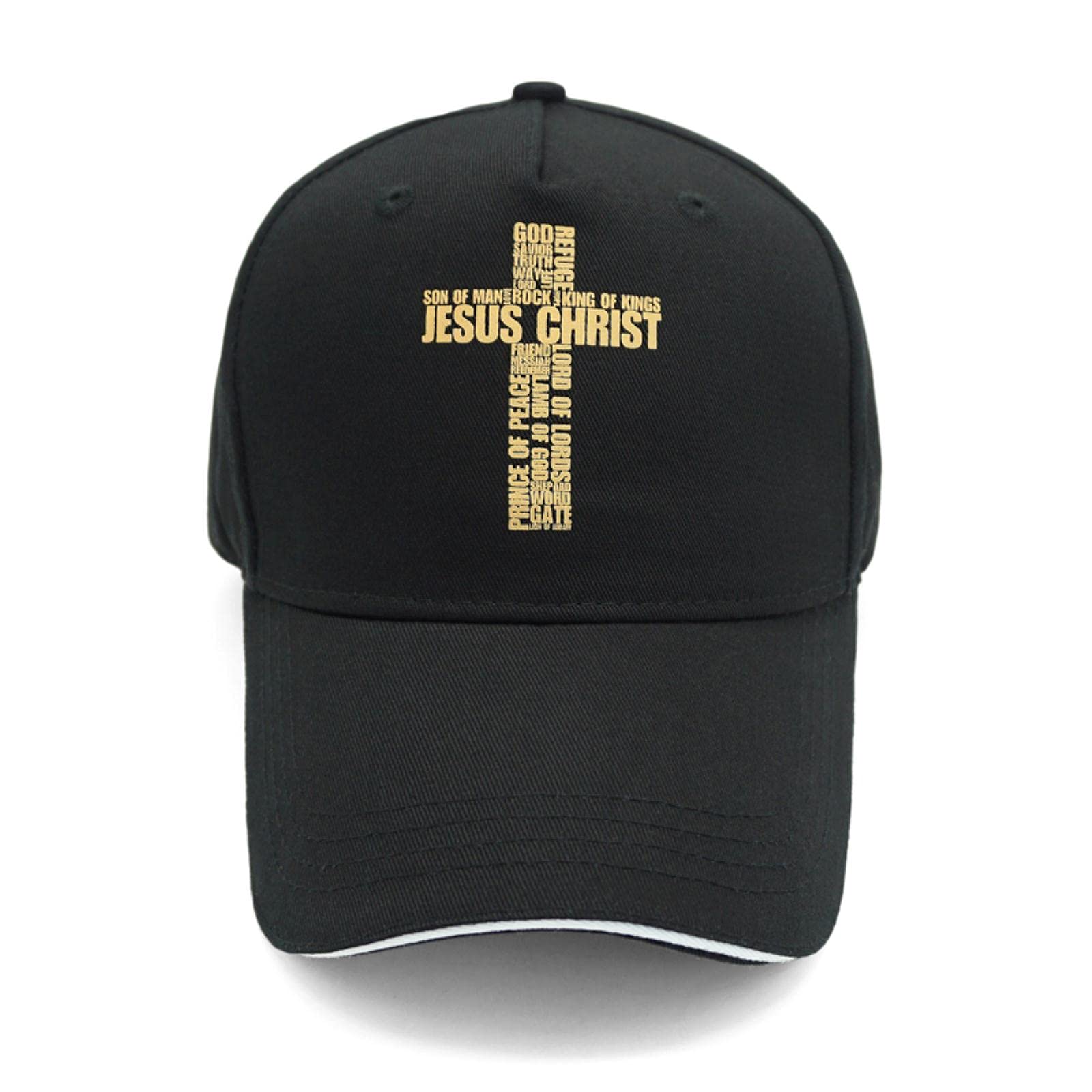 Baseball Cap Mit Kreuz-Motiv – Schwarz, Einstellbar (56-60 Cm), Baumwolle, Für Männer & Frauen