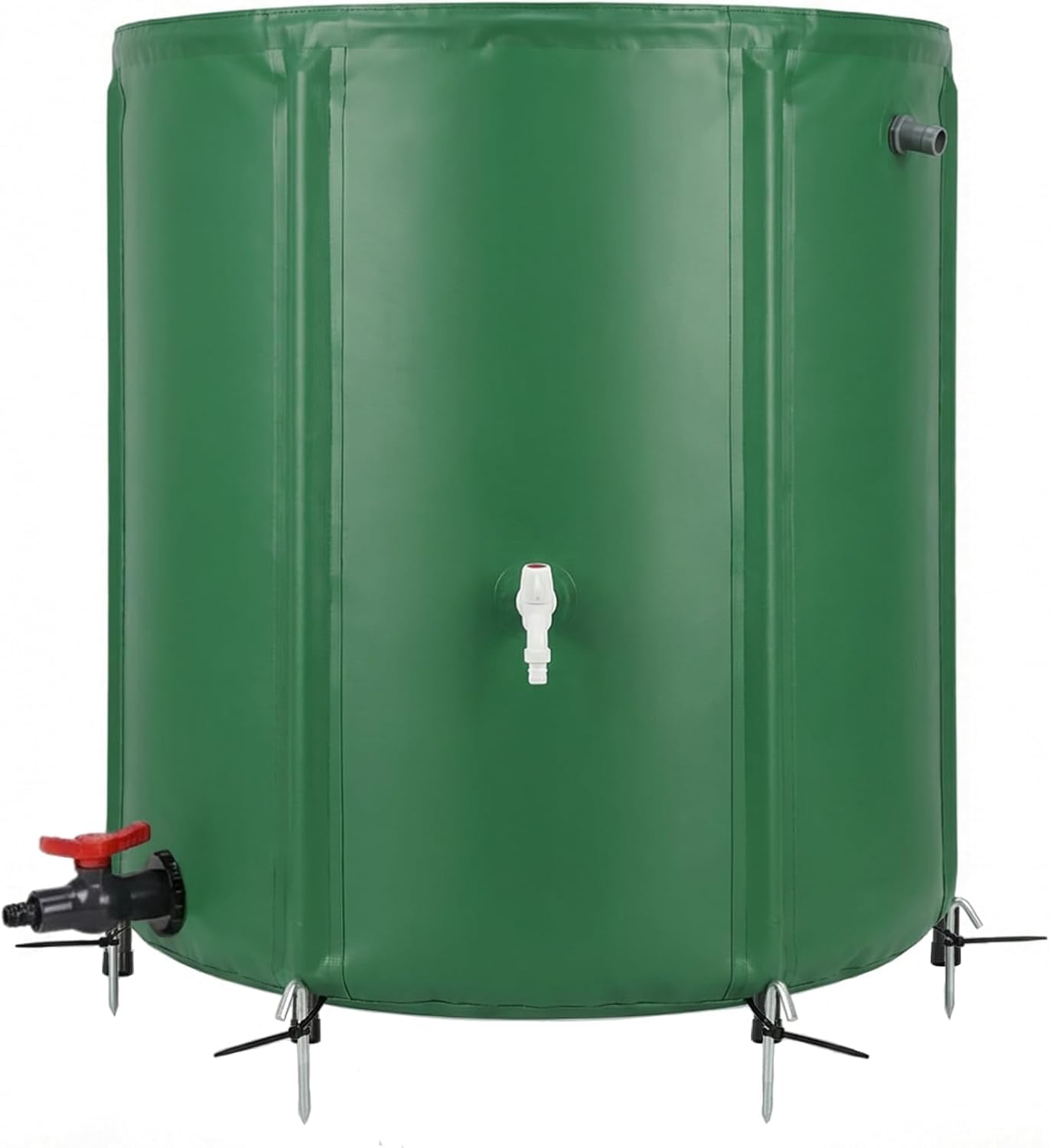 BeGrit Barril de Lluvia Plegable 380L Cisterna Agua Sistema Recogida Agua | Barril Portátil con Válvula Drenaje PVC 1000D Tanque de Lluvia con Doble filtración y Anclaje al Suelo para Riego de Jardín