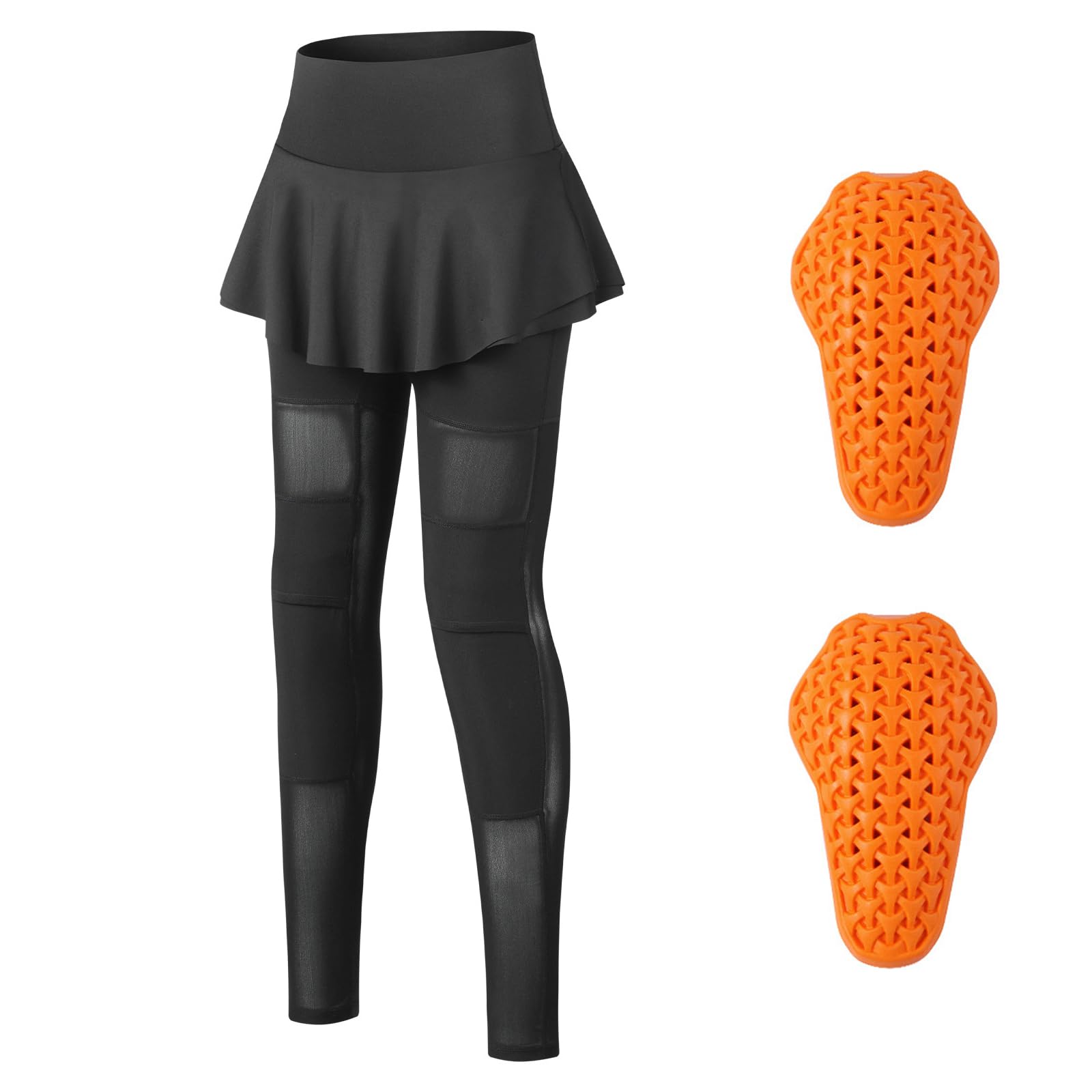 ARMAAN Leggings Protettivi da Moto Donna con Protezioni CE, Modello A Vita Alta con Gonna Integrata, Pantaloni E Traspiranti, per Ciclismo Spostamenti Quotidiani E Uso di Tutti I Giorni