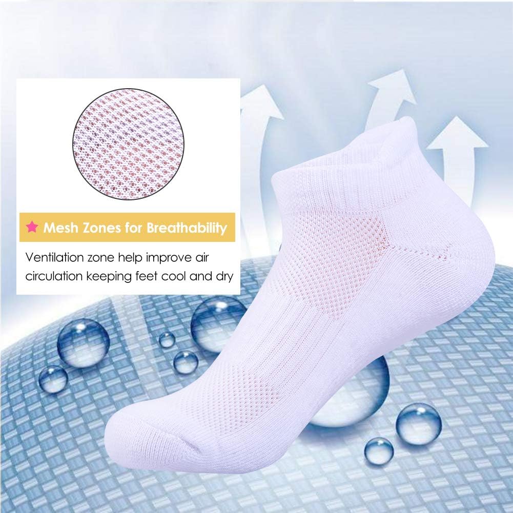 JOYNÉE Ankle Athletic Running Socks Low Cut Sports Tab Socks for Men and Women with Cushion Padding,Blister Resistant 6 Pairs