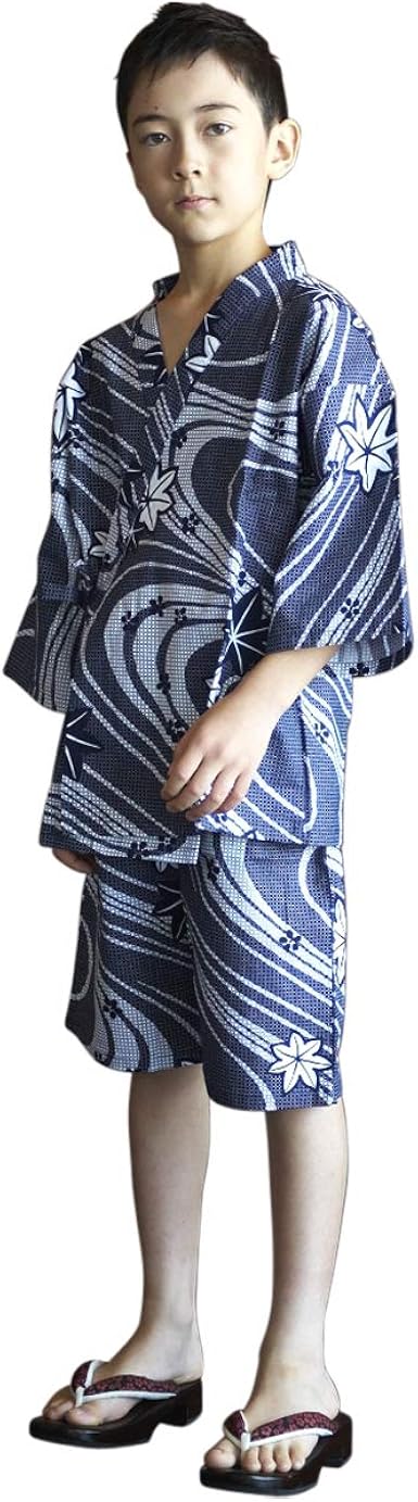 Amazon.com: JINBEI para niños niño. Japonés Midori Yukata para niños. Kimono  hecho en Japón.\