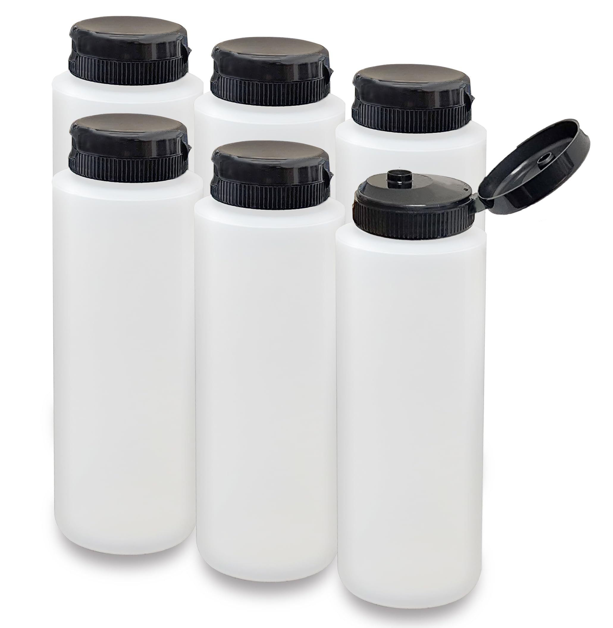 Amazon.com: ljdeals 6 Pack 8 oz Plastic Squeeze bottles with Black