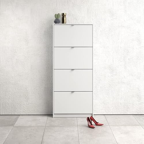 Tvilum, White Bright 4 Drawer Shoe Cabinet #TOP1