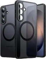 JETech Capa Magnética para Samsung Galaxy S26, Compatível com MagSafe, Proteção Total da Lente da Câmera, Case de Celular Traseira Translúcida Fosca À Prova de Choque (Preto)
