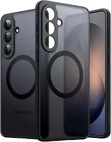 JETech Capa Magnética para Samsung Galaxy S26, Compatível com MagSafe, Proteção Total da Lente da Câmera, Case de Celular Traseira Translúcida Fosca À Prova de Choque (Preto)