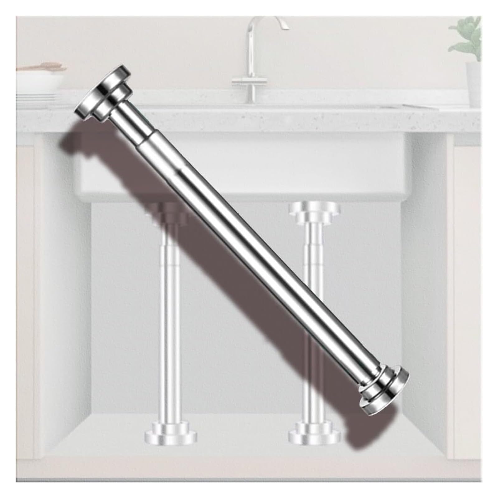 Sink Support Legs, Telescopic Sink Support Legs Stainless SteelUndermount Brackets Bathroom Basin Poles(Height 59 95cm(23.2" 37.4"))
